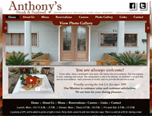 Tablet Screenshot of anthonyssteakandseafood.com